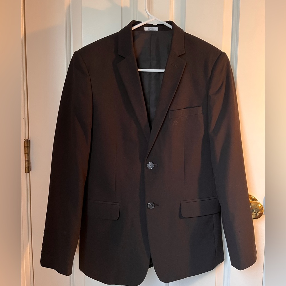 CALVIN KLEIN Velvet Black Blazer, Small/16 Size